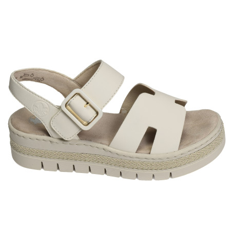 V4952 Blanc, Sandales compensées Rieker