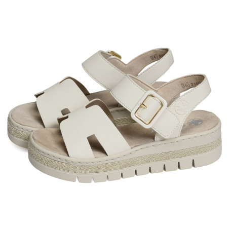 V4952 Blanc, Sandales compensées Rieker