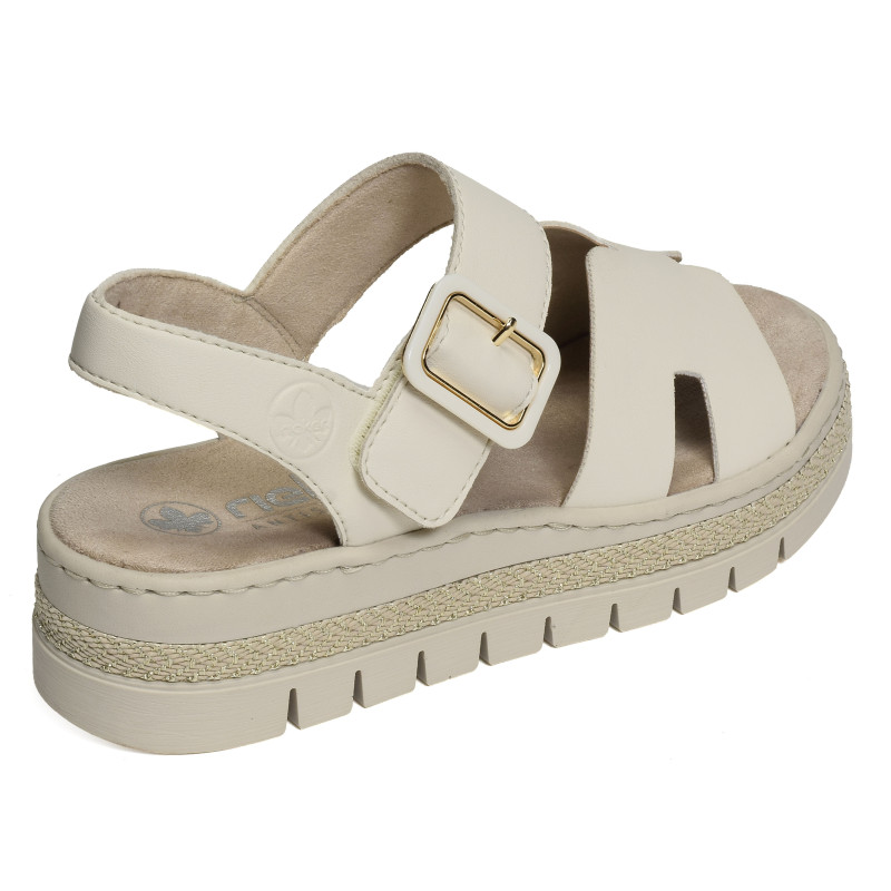 V4952 Blanc, Sandales compensées Rieker