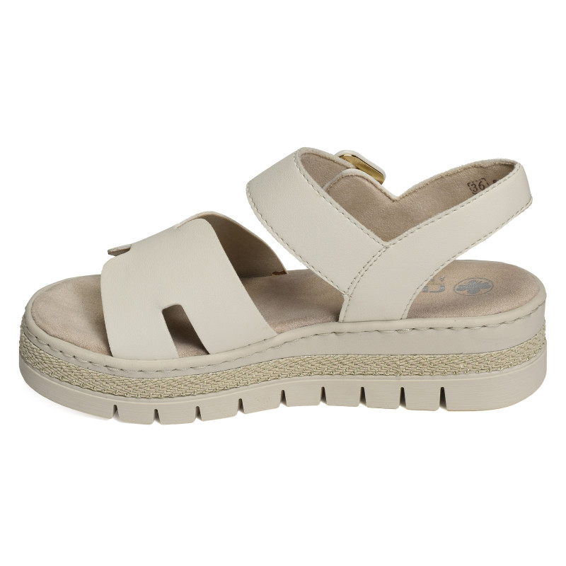 V4952 Blanc, Sandales compensées Rieker