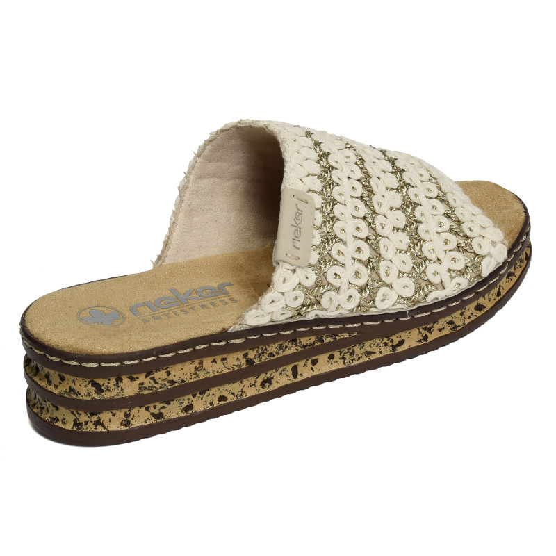 629X8 Beige Platine, Mules Rieker