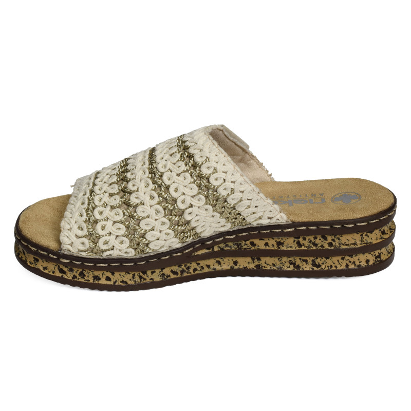629X8 Beige Platine, Mules Rieker
