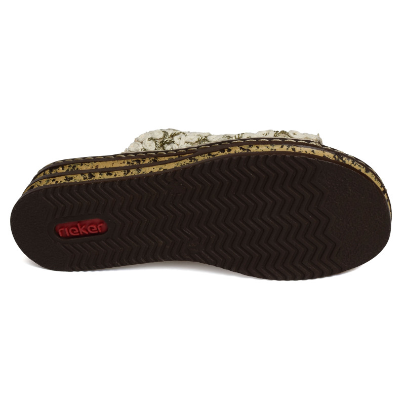 629X8 Beige Platine, Mules Rieker