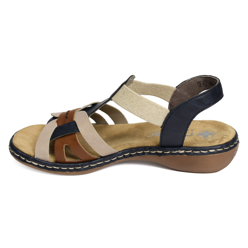 65918 Beige Marine, Sandales plates Rieker
