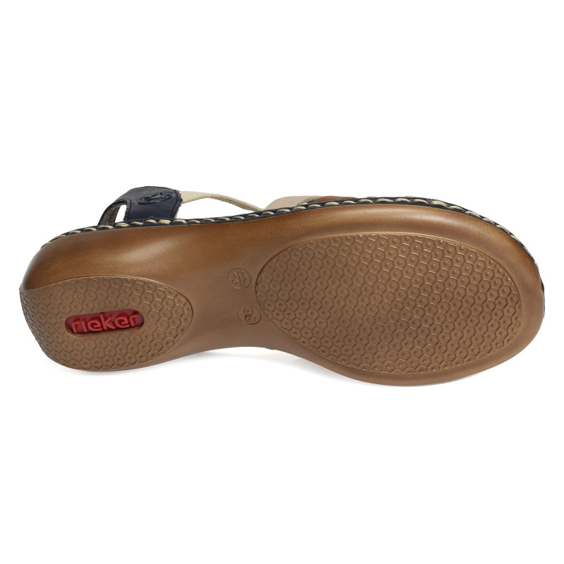 65918 Beige Marine, Sandales plates Rieker