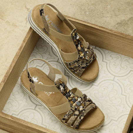 V0649 Python, Sandales compensées Rieker