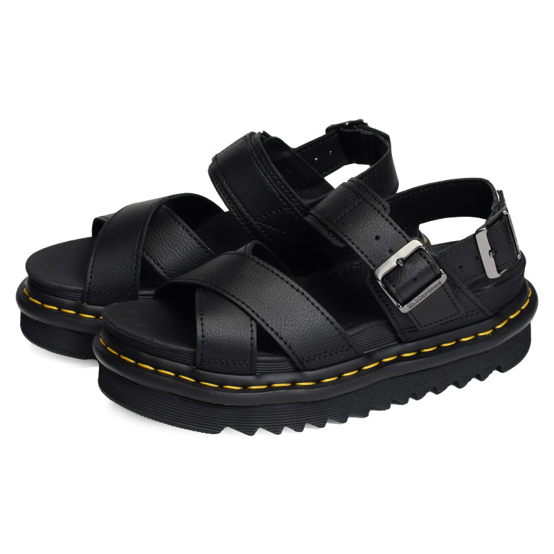 VOSS II STRAP SANDAL Noir, Nu-Pieds à plateforme Dr Martens