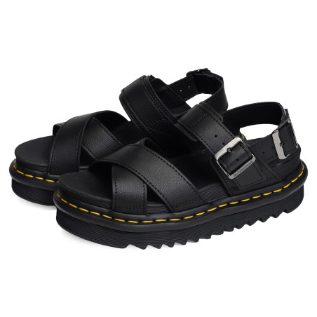 VOSS II STRAP SANDAL Noir, Nu-Pieds à plateforme Dr Martens
