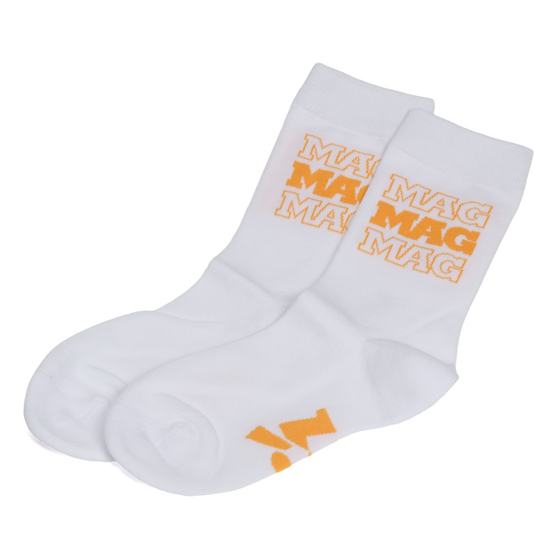 CHAUSSETTES MAG Blanc Orange, Chaussettes Mag