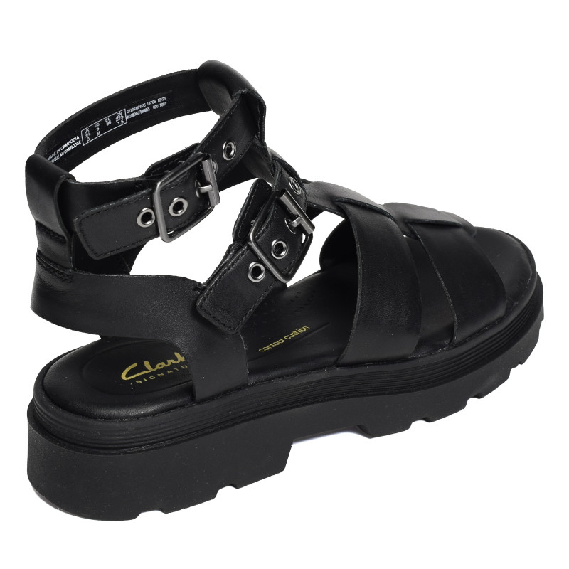 ORINOCO3 COVE Noir, Nu-Pieds à plateforme Clarks