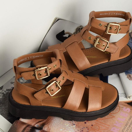 ORINOCO3 COVE Tan, Nu-Pieds à plateforme Clarks