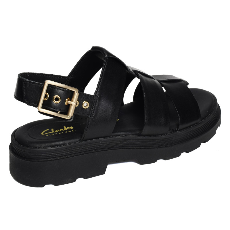 ORINOCO3 STRAP Noir, Nu-Pieds à plateforme Clarks