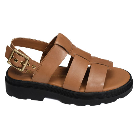 ORINOCO3 STRAP Tan, Nu-Pieds à plateforme Clarks