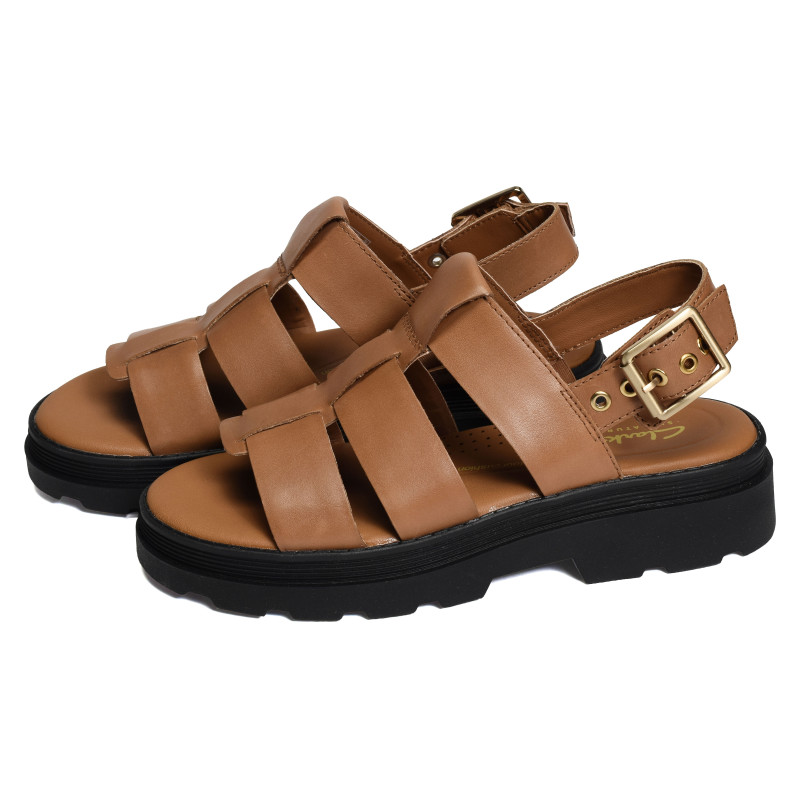 ORINOCO3 STRAP Tan, Nu-Pieds à plateforme Clarks