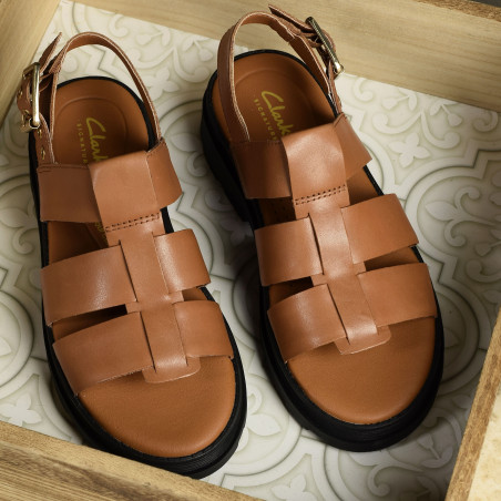 ORINOCO3 STRAP Tan, Nu-Pieds à plateforme Clarks