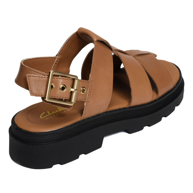 ORINOCO3 STRAP Tan, Nu-Pieds à plateforme Clarks