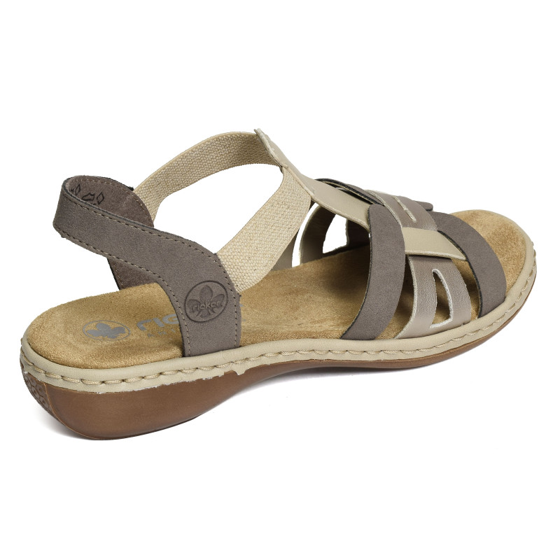 65918 Beige Taupe, Sandales plates Rieker