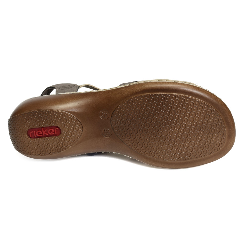 65918 Beige Taupe, Sandales plates Rieker
