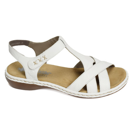 65919 Blanc, Sandales plates Rieker