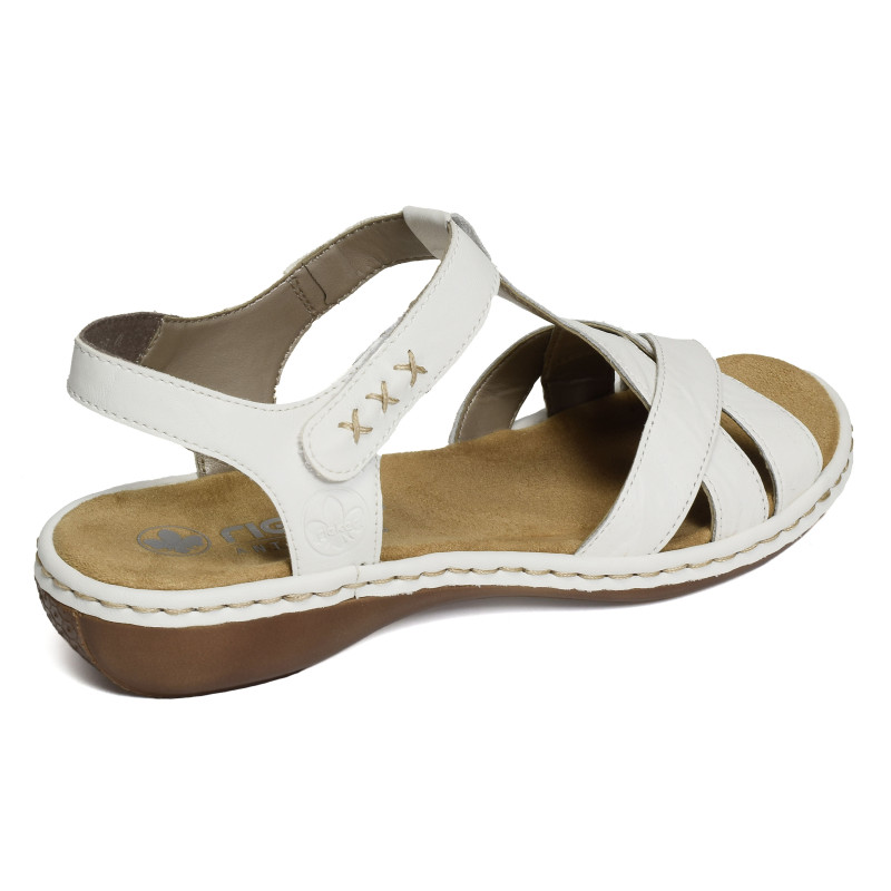 65919 Blanc, Sandales plates Rieker