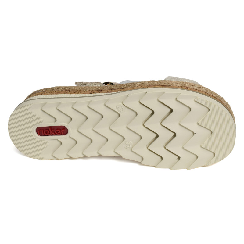 V7951 Platine Rose, Sandales compensées Rieker