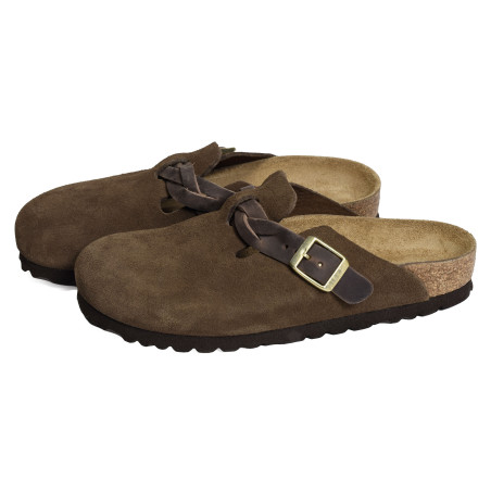 BOSTON BRAIDED Chocolat, Sabots Birkenstock
