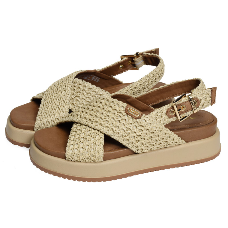 28224 Beige, Nu-Pieds à plateforme Tamaris