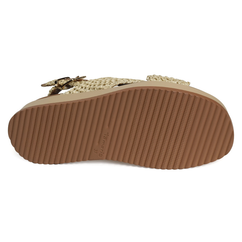 28224 Beige, Nu-Pieds à plateforme Tamaris