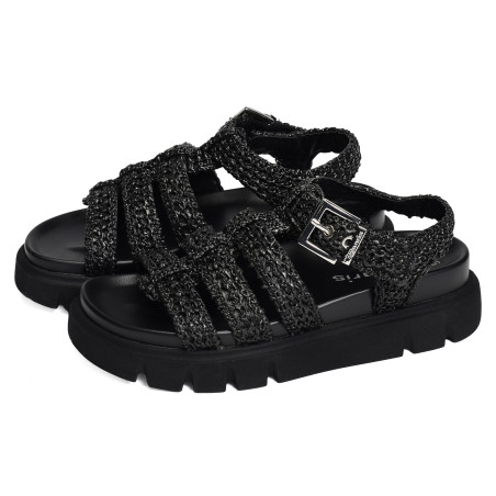 28402 Noir, Nu-Pieds à plateforme Tamaris