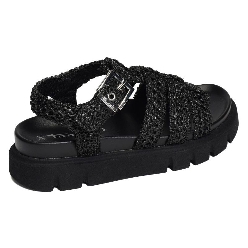28402 Noir, Nu-Pieds à plateforme Tamaris
