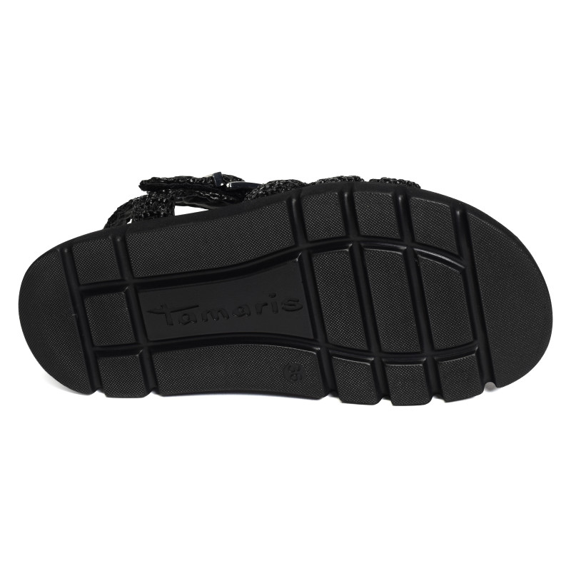 28402 Noir, Nu-Pieds à plateforme Tamaris
