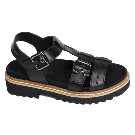 VALNY Noir, Nu-Pieds à plateforme Mephisto