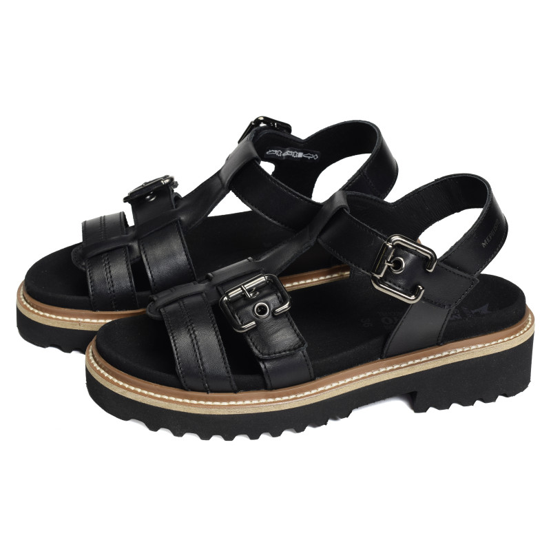 VALNY Noir, Nu-Pieds à plateforme Mephisto