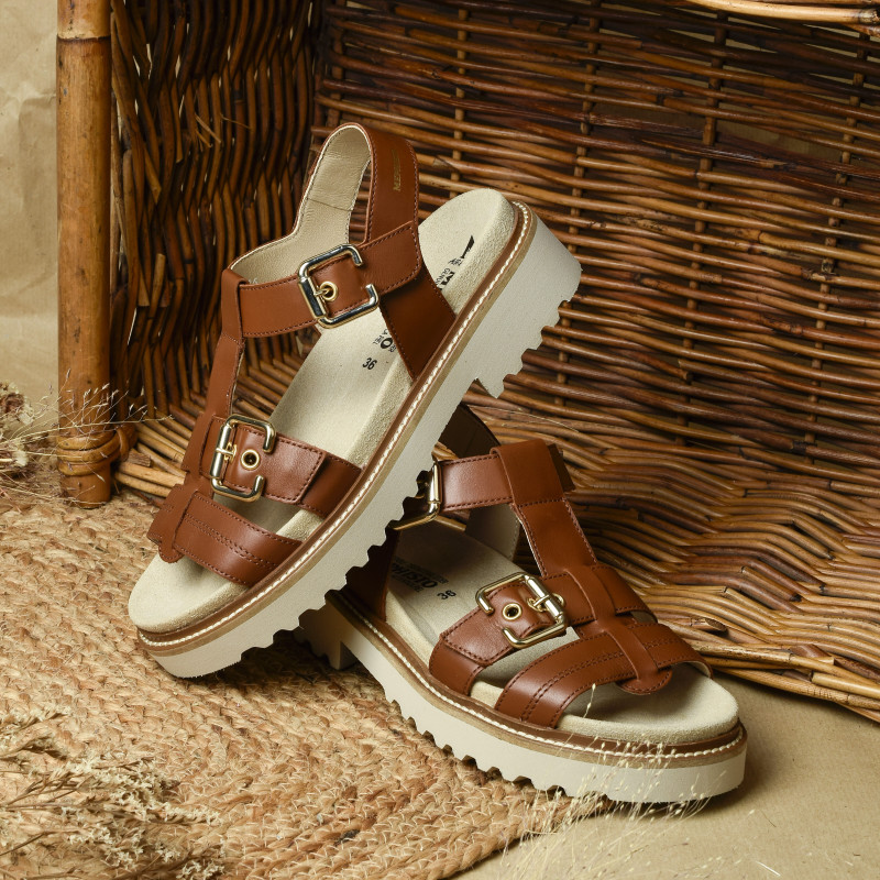 VALNY Camel, Nu-Pieds à plateforme Mephisto