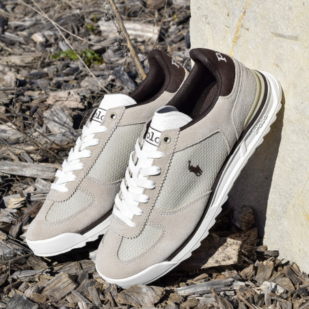 VARICK PP Beige Marron, Baskets running Polo Ralph Lauren