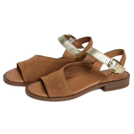 45090E Camel Or, Sandales plates We Do
