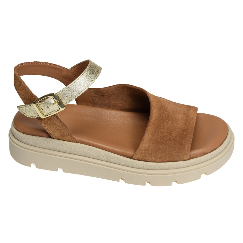 45090F Camel Or, Nu-Pieds à plateforme We Do