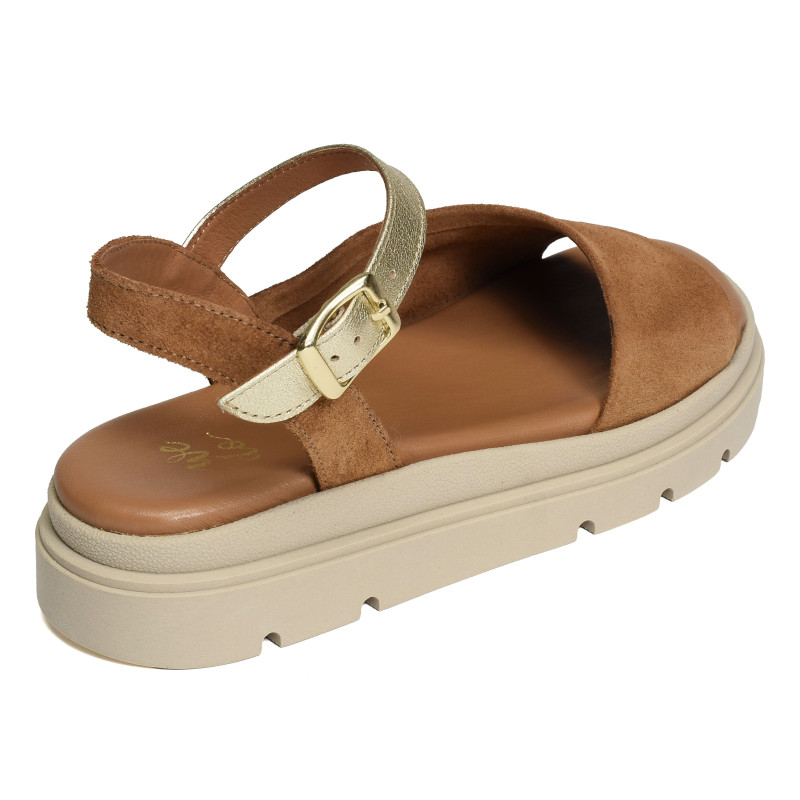 45090F Camel Or, Nu-Pieds à plateforme We Do