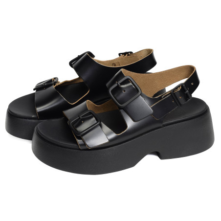 TASHA K201712 Noir, Nu-Pieds à plateforme Camper