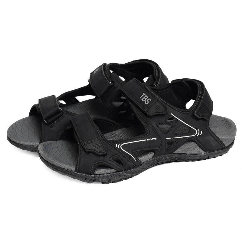 TREKMON Noir, Sandales plates & Nu-Pieds TBS