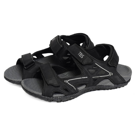 TREKMON Noir, Sandales plates & Nu-Pieds TBS