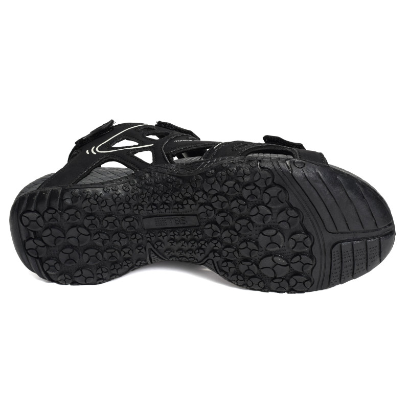 TREKMON Noir, Sandales plates & Nu-Pieds TBS