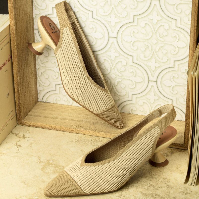 REINE 76535 Camel Beige, Slingback Miss Elastic