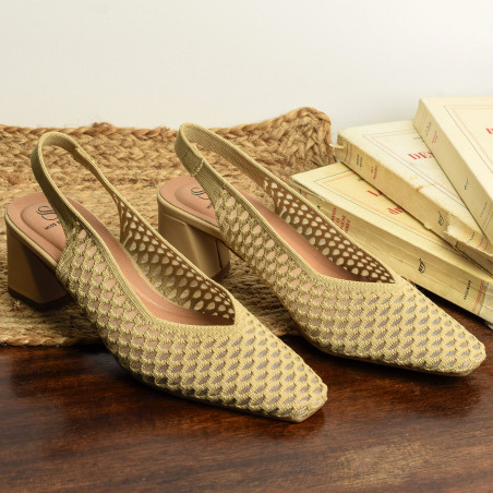 NEW PARIS 75023 Camel, Slingback Miss Elastic