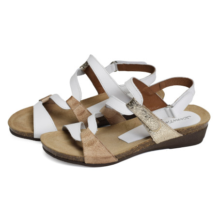 2164 Blanc Camel, Sandales compensées Xapatan