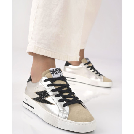 MAYA Beige Platine, Baskets Mode Semerdjian