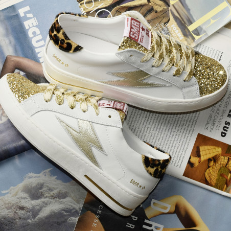 MAYA Blanc Léopard, Baskets Mode Semerdjian