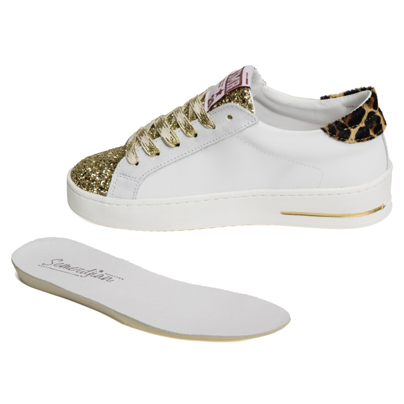 MAYA Blanc Léopard, Baskets Mode Semerdjian