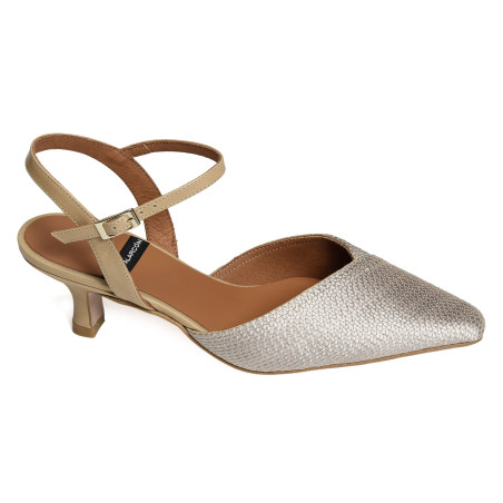 EMILIA 26021 Beige Platine, Slingback Angel Alarcón