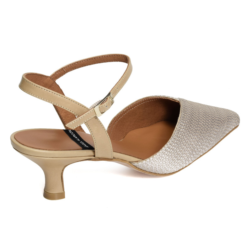 EMILIA 26021 Beige Platine, Slingback Angel Alarcón